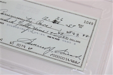 Sam Snead Signed 12/26/1989 Personal Check to Corilon Cornersecurity Care PSA/DNA 83511535 GEM MT 10