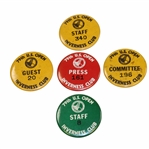 Five (5) 1979 US Open at Inverness Badges - Press, Staff, Guest & Committee