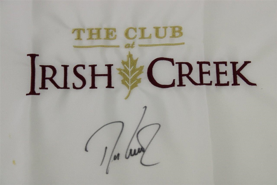Davis Love III Signed 'The Club at Irish Creek' Embroidered Flag JSA ALOA