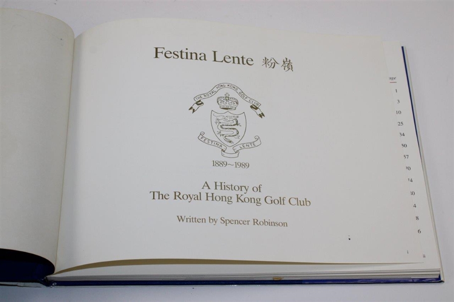 Gifted & Signed History of The Royal Hong Kong GC Book To Gary Player - 1989