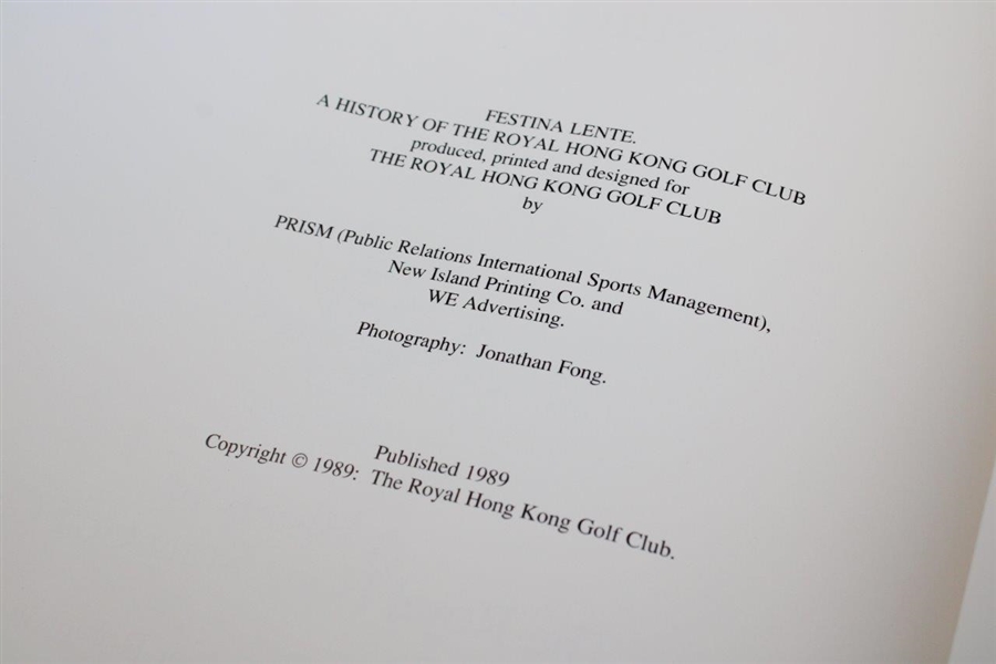 Gifted & Signed History of The Royal Hong Kong GC Book To Gary Player - 1989