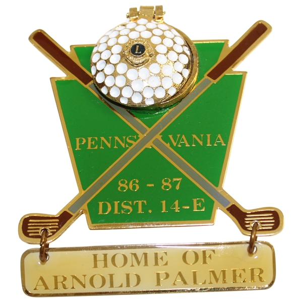Arnold Palmer Latrobe 'Arnie's Army' Lions Club 'Home of Arnold Palmer' Pocket Crest