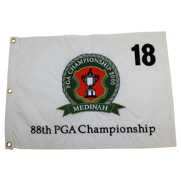 2006 PGA at Medinah Embroidered White Flag - Tiger Woods' 12th Major Win