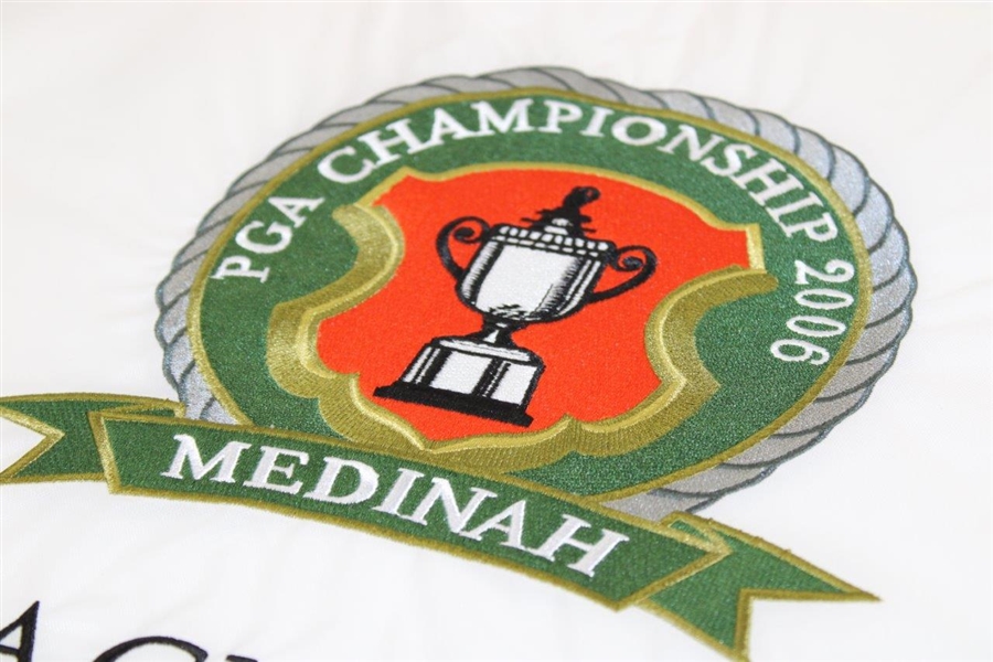 2006 PGA at Medinah Embroidered White Flag - Tiger Woods' 12th Major Win