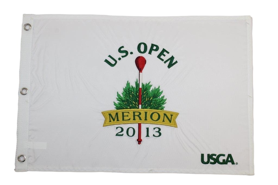 Two (2) 2013 US Open Championship at Merion Flags - Screen & Embroidered