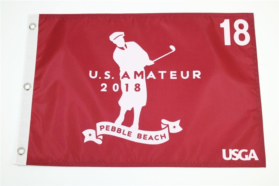 Two (2) 2018 US Amateur at Pebble Beach Flags - Screen & Embroidered