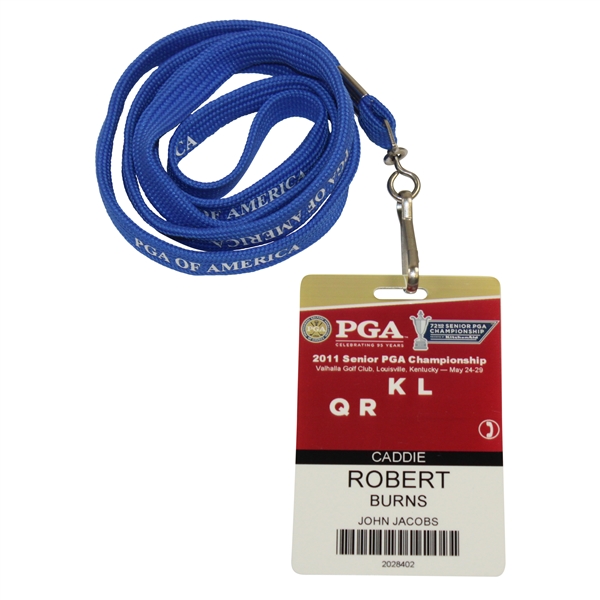 2011 Senior PGA Championship at Valhalla Caddie Badge (John Jacobs) - Bob Burns Collection