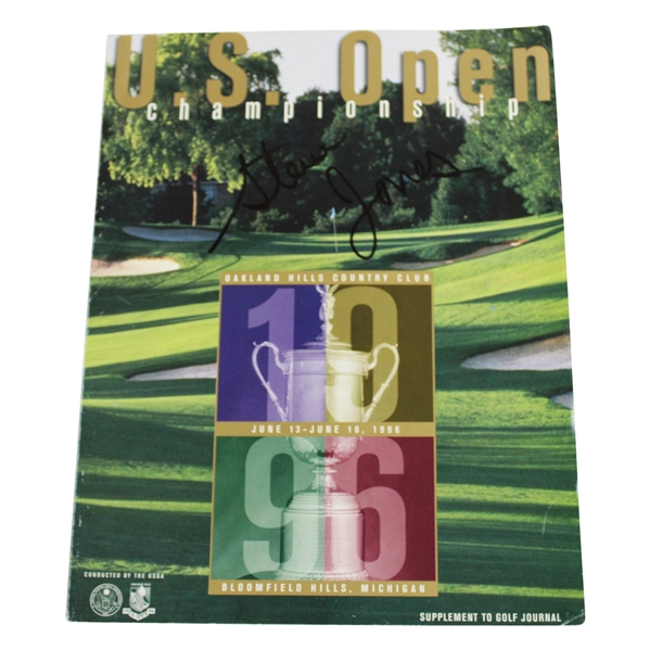 Champion Steve Jones Signed 1996 US Open at Oakland Hills CC Program JSA ALOA