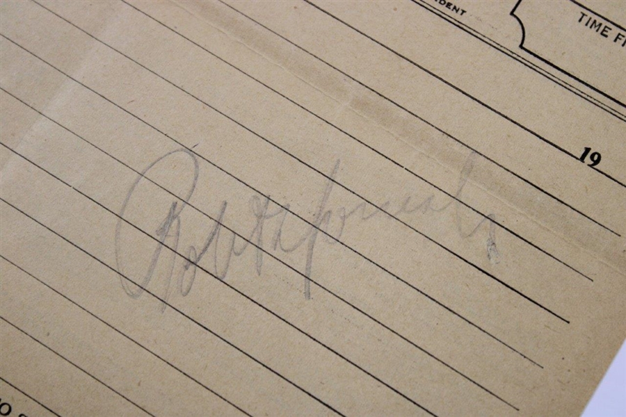 Bobby Jones Vintage Full Signature on Blank Western Union Telegram JSA ALOA