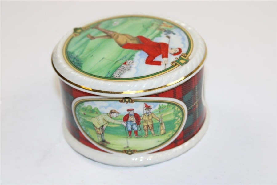 Classic Sadler Golf Scene Dish with Removeable Lid - Made In England