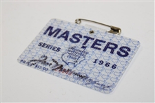 Jack Nicklaus Signed 1966 Masters Tournament SERIES Badge #21543 JSA ALOA