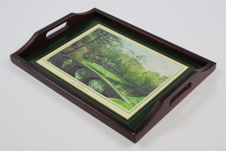 Augusta National Golf Club Wood Serving Tray - Linda Hartaugh 12th Hole Depicted