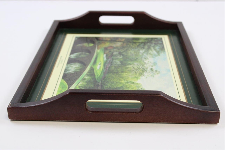 Augusta National Golf Club Wood Serving Tray - Linda Hartaugh 12th Hole Depicted