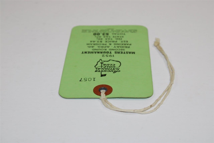 1952 Masters Tournament Second Rd Friday Ticket #1057 - Sam Snead Win