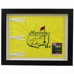 Palmer, Nicklaus & Player Big 3 Signed Masters Undated Flag - Framed JSA #XX37585