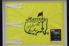 Palmer, Nicklaus & Player 'Big 3' Signed Masters Undated Flag - Framed JSA #XX37585