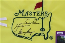 Palmer, Nicklaus & Player 'Big 3' Signed Masters Undated Flag - Framed JSA #XX37585