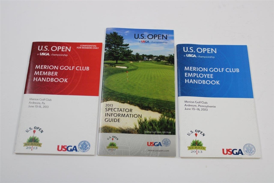 2013 US Open at Merion GC Program, Ticket Set, Spec Guide & Pairing Sheets