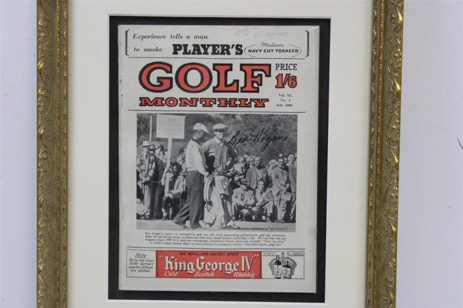 Ben Hogan Signed 'Comeback' Feb. 1950 Golf Monthly Magazine - Framed JSA ALOA