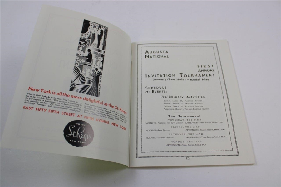 1934 Annual Invitation Tournament (First Masters) Reproduction Program