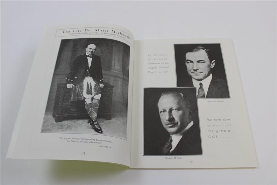 1934 Annual Invitation Tournament (First Masters) Reproduction Program