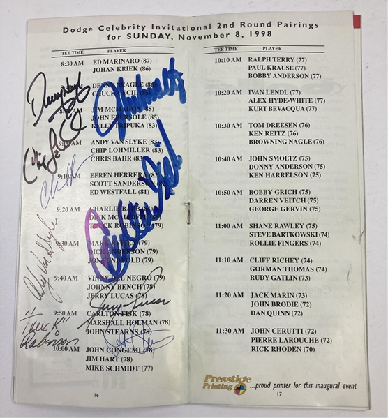 Johnny Bench, Smoltz, Carlton Fisk, & More Signed 1998 Dodge Celebrity Inv. Pairings Guide JSA #NN06654