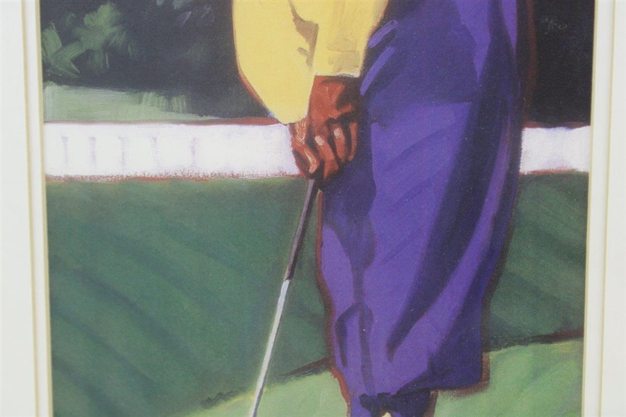 Print of Golfer Putting by Artist M. Cassidy - Framed