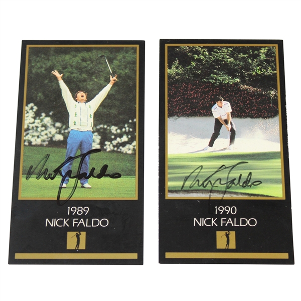 Nick Faldo Signed 1993 GSV Masters Collection Golf Cards - 1989 & 1990 JSA ALOA