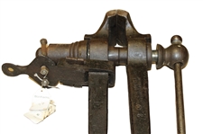 Circa 1860 Heavy Metal Club Maker's One Legged Vice - Will Roberto Collection
