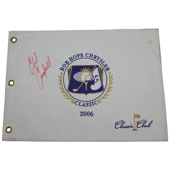 Chad Campbell Signed 2006 Bob Hope Classic Embroidered Flag JSA ALOA