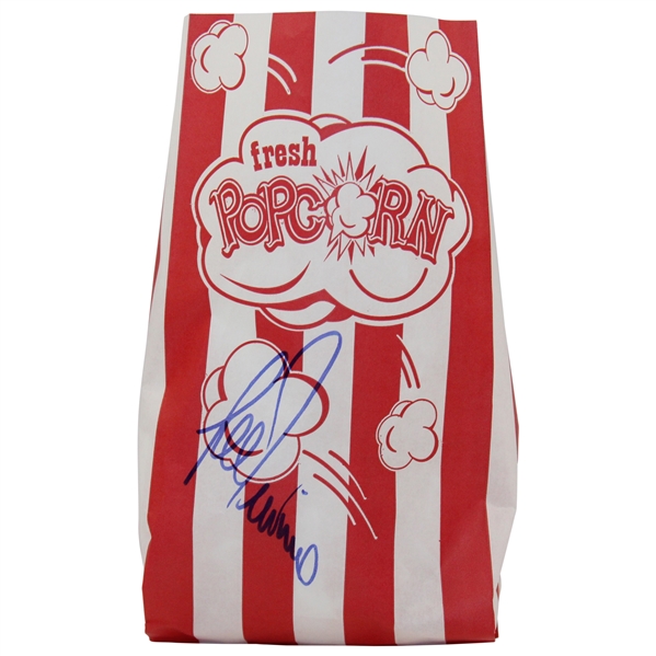 Lee Trevino Signed Red & White Striped 'Fresh' Popcorn Bag - Unused JSA ALOA