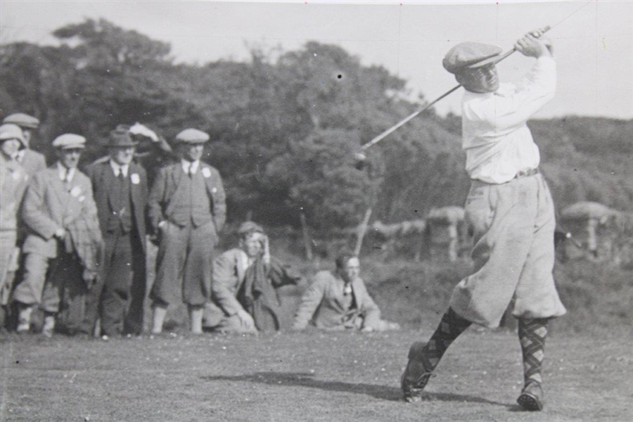 Bobby Jones Driving at The Amateur Championship Muirfield 1926 Wire Photo