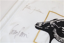 Tom Watson, Fred Couples, Jacobsen & Pavin Signed Skins Game at Bighorn Course Flag JSA ALOA