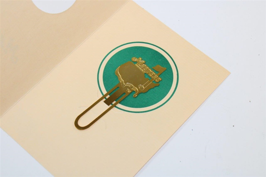 Classic Masters Tournament Gold-Tone Bookmark on Original Cardboard Backing with Card