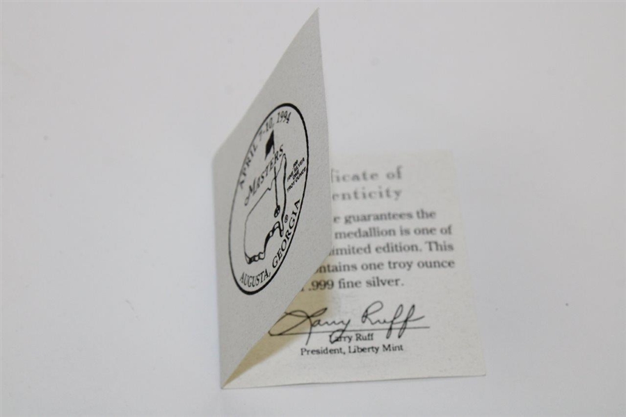 Classic Masters Tournament Gold-Tone Bookmark on Original Cardboard Backing with Card