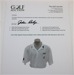 John Daly Signed Personal Match Worn White Golf Shirt with Sponsors JSA ALOA
