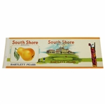1931 South Shore Bartlett Pears Golf Themed Unused Can Label