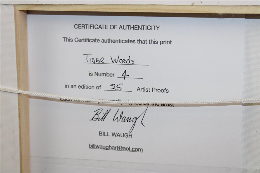 Tiger Woods with Claret Jug Ltd Ed Print Artist Proof by Artist Bill Waugh #4/25