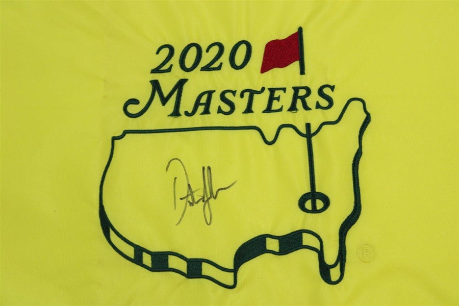Dustin Johnson Signed 2020 Masters Embroidered Flag JSA #VV80850