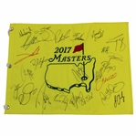 Field Signed 2017 Masters Flag w/Rory, Reed, Sergio, Johnson & more JSA ALOA