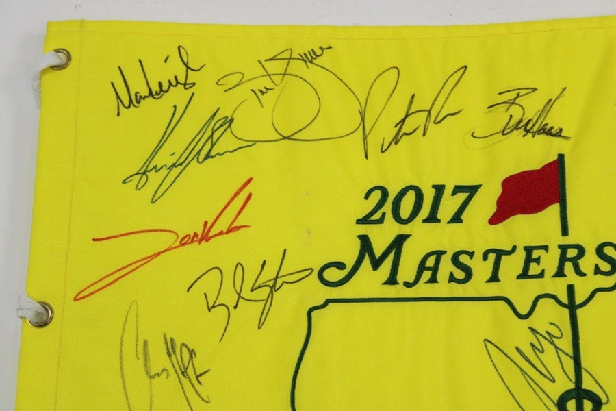 Field Signed 2017 Masters Flag w/Rory, Reed, Sergio, Johnson & more JSA ALOA