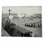 1936 Old Course St. Andrews Train Passing 16th Green Photo Print by St Andrews Library.