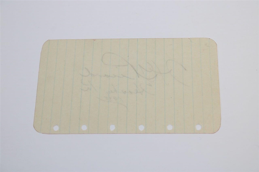 Henry Picard Signed Note Book Page - Dated 1938 (Year of Masters Win) JSA ALOA
