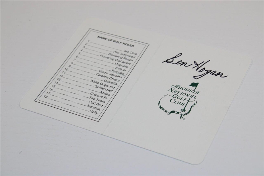 Ben Hogan Signed Augusta National Golf Club Scorecard JSA #Z19007