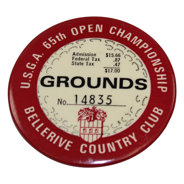 1965 US Open at Bellerive Country Club Grounds Pin Badge #14835