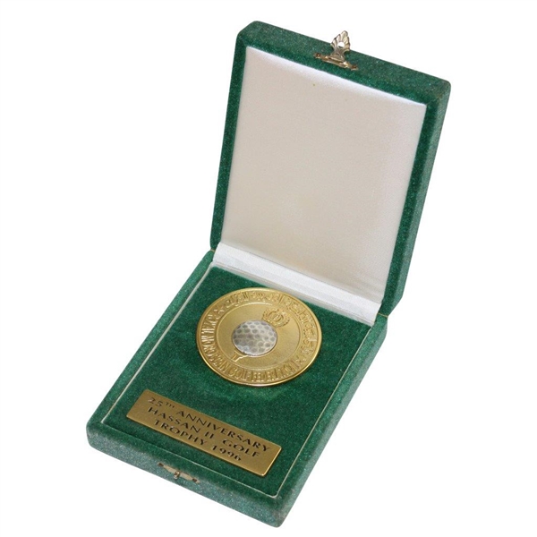 Nick Price's 1996 Runner-Up Hassan II Golf Trophy Medallion with Pin & Portfolio, Info.