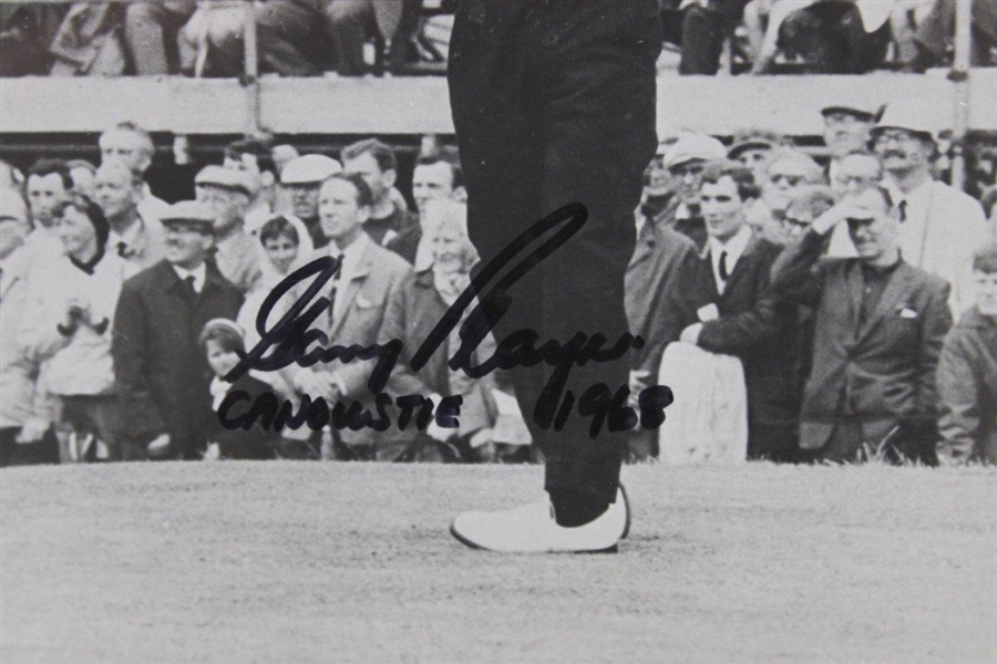 Gary Player's Signed Personal Tee Shot Photo with 'Carnoustie 1968' Inscr. - Framed JSA ALOA
