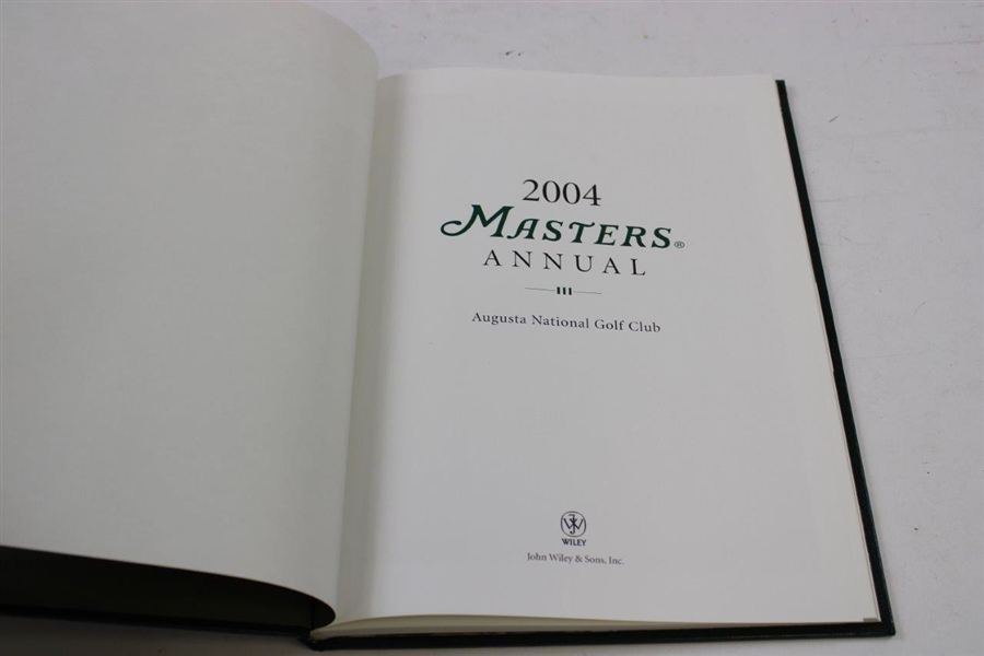 2004 Masters Tournament Annual Book - Phil Mickelson Winner