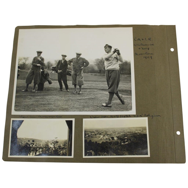 Henry Cotton & others Moortown 1929 & 1930 Photos on Large Album Page - Henry Cotton Collection