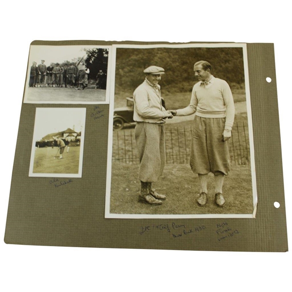 Henry Cotton, Abe Mitchell, Alf Perry & others Photos on Large Album Page - Henry Cotton Collection